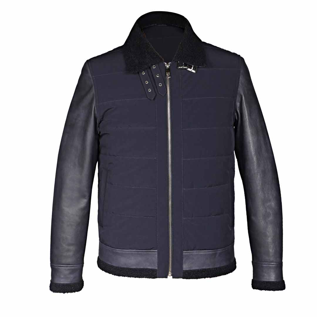 Saint Denis Black Leather Men's Jackets