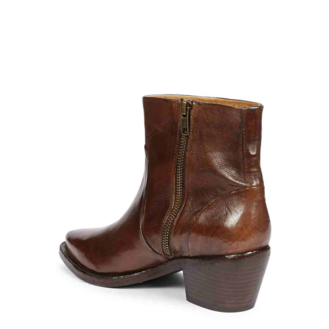 Saint Emelia Brown Leather Washed Ankle Boots