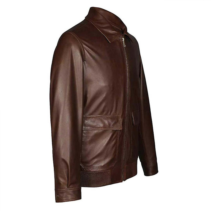 Saint Marc Men's Chocolate Leather Racer Jackets