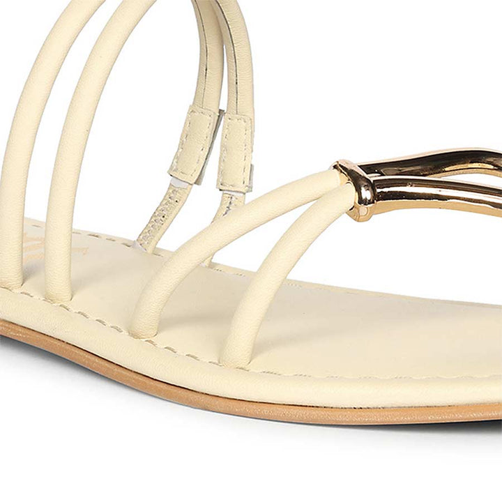 Stylish neutral tone leather flats