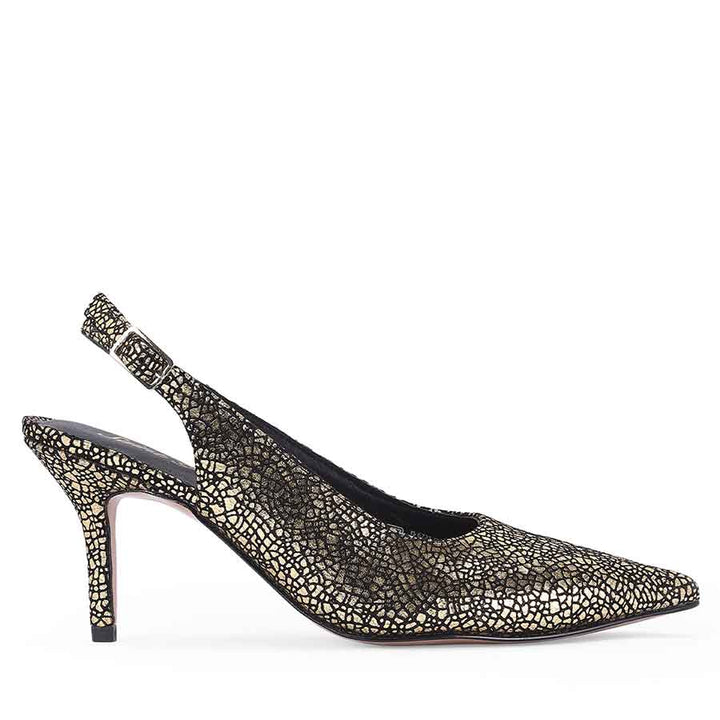 Callie Metallic Gold Leather Pumps