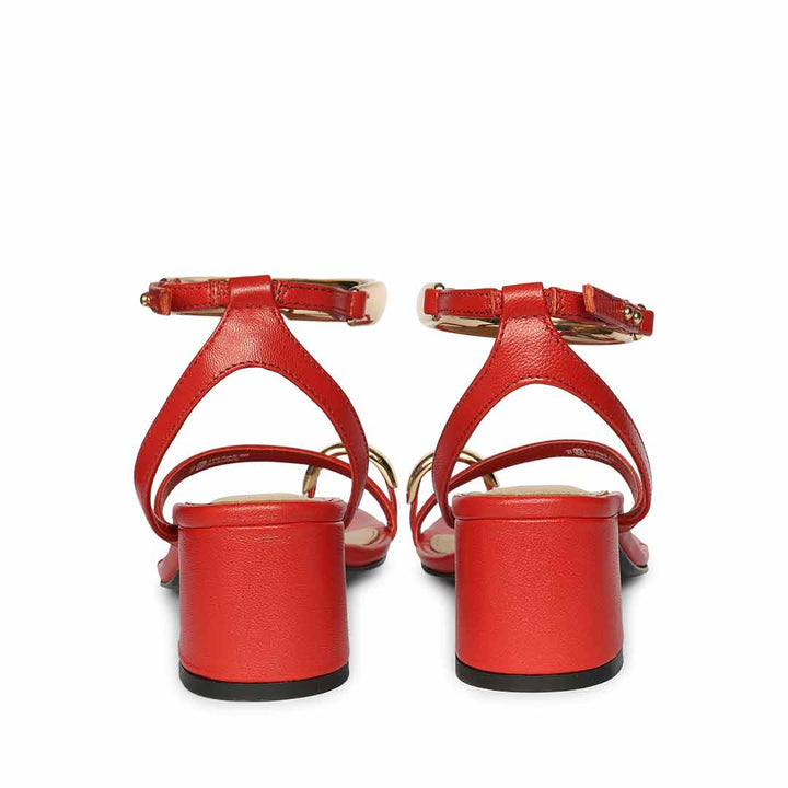 Saint Harlow Gold Trim Gojiberry Leather Block Heel