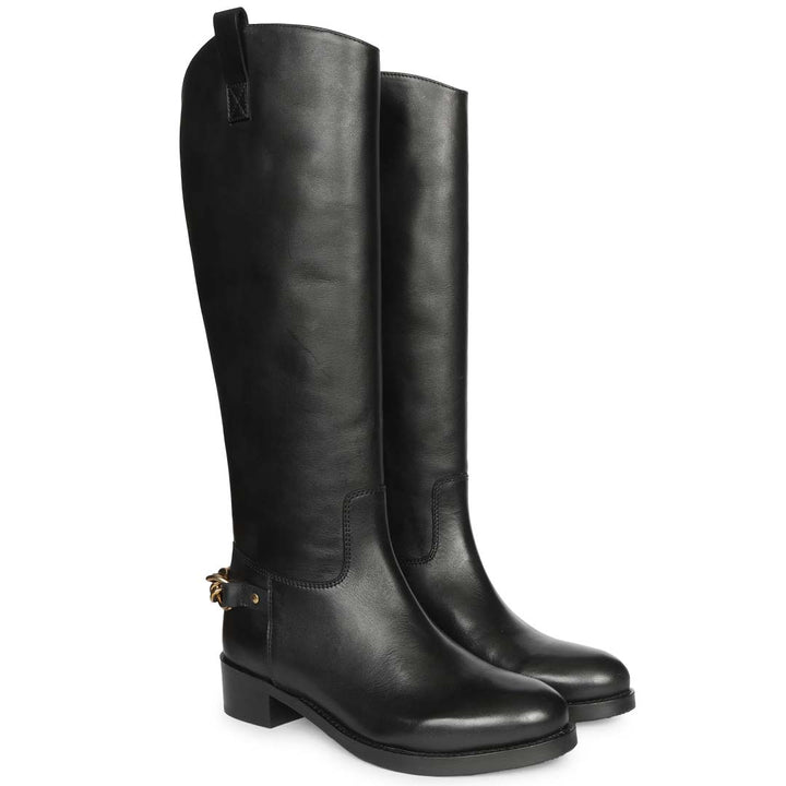 Saint  Black  Knee High Boots