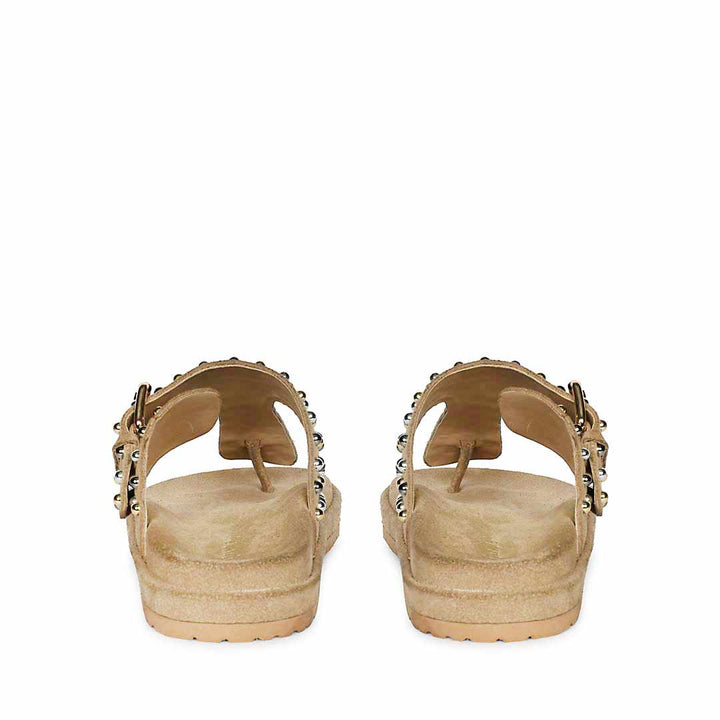 Saint Roma Studded Beige Footbed Sandals