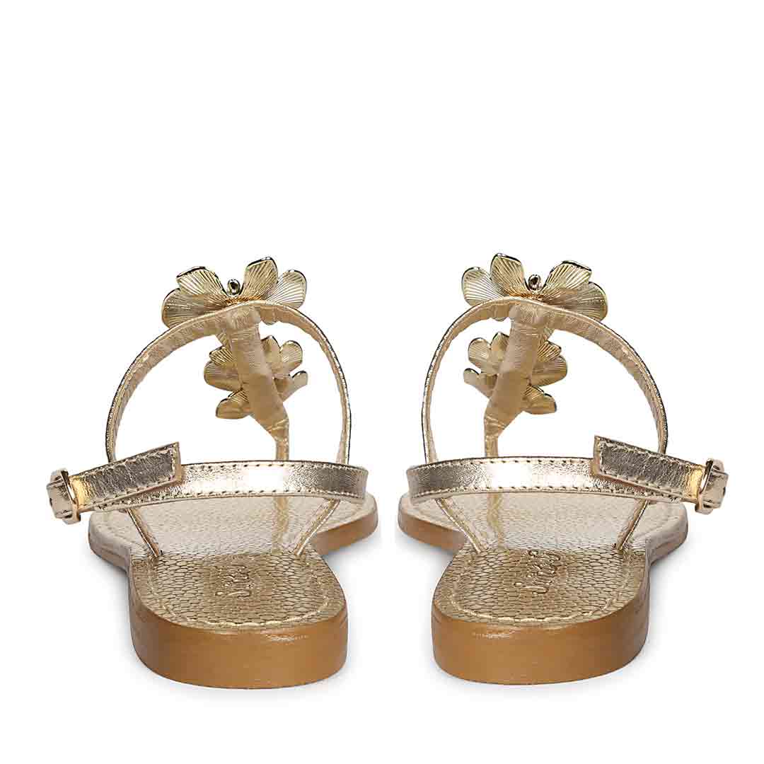 Designer floral leather sandals