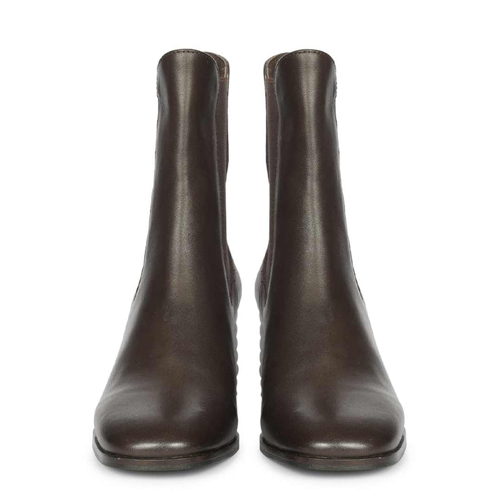 Saint Reagan Brown Distressed Leather  High Ankle Boots
