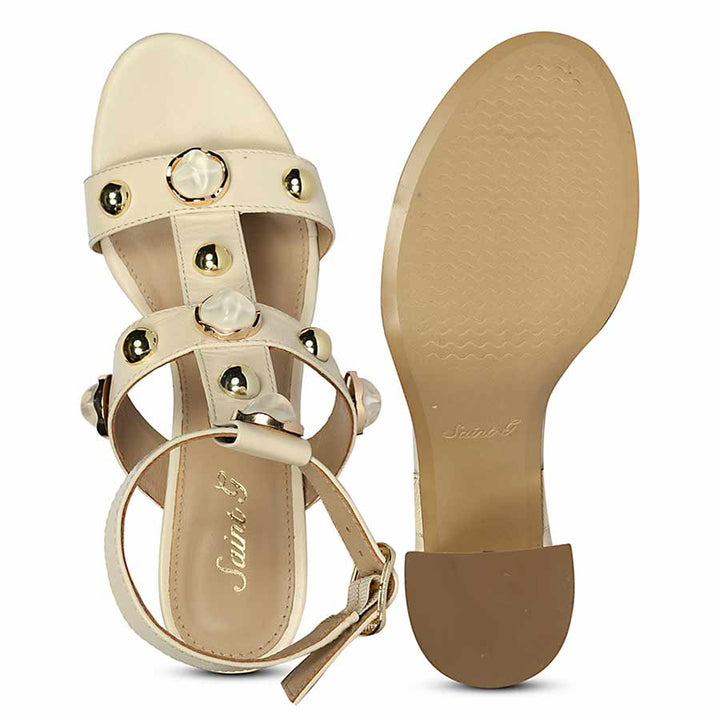 Saint Off White Leather Block Heels