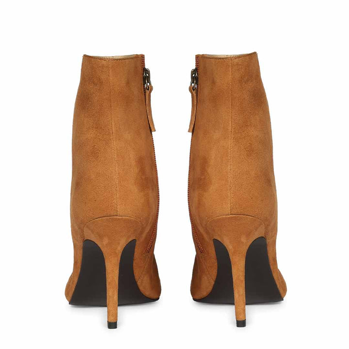 Saint Romola Tan Suede Leather Stiletto Ankle Boots