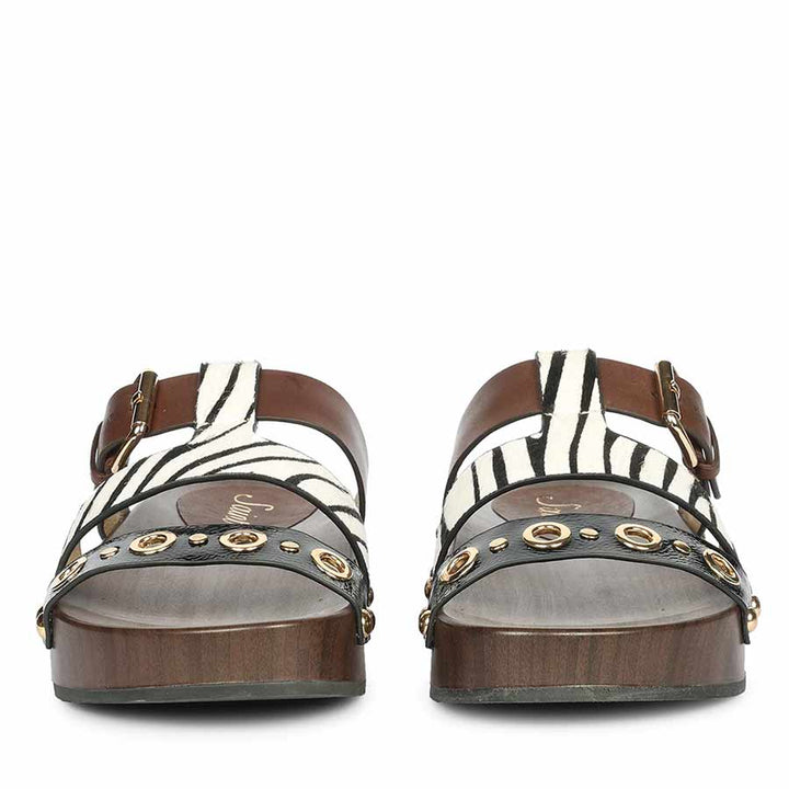 Saint Avely Embellished White Leather Platform Sandals
