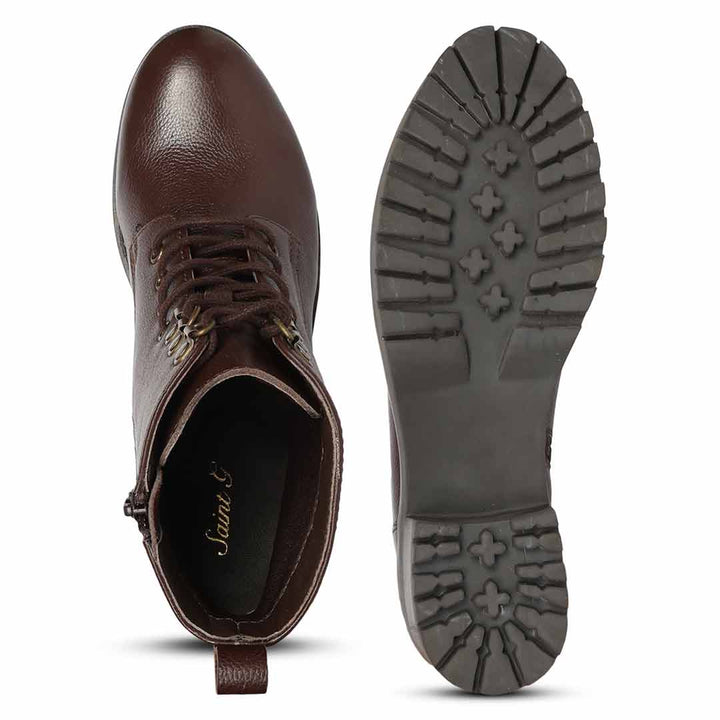 Saint Moira Brown Leather Lace up Ankle Boots