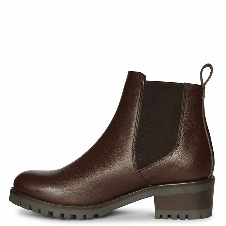 Saint Sophia Brown Leather Ankle Boots