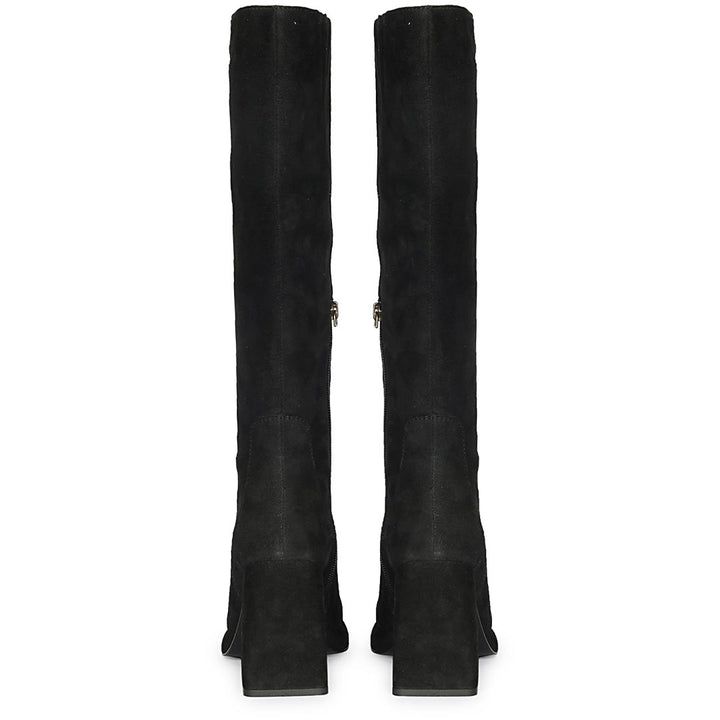 Saint Jolène Black Suede Harrod Patent Leather Long Boots