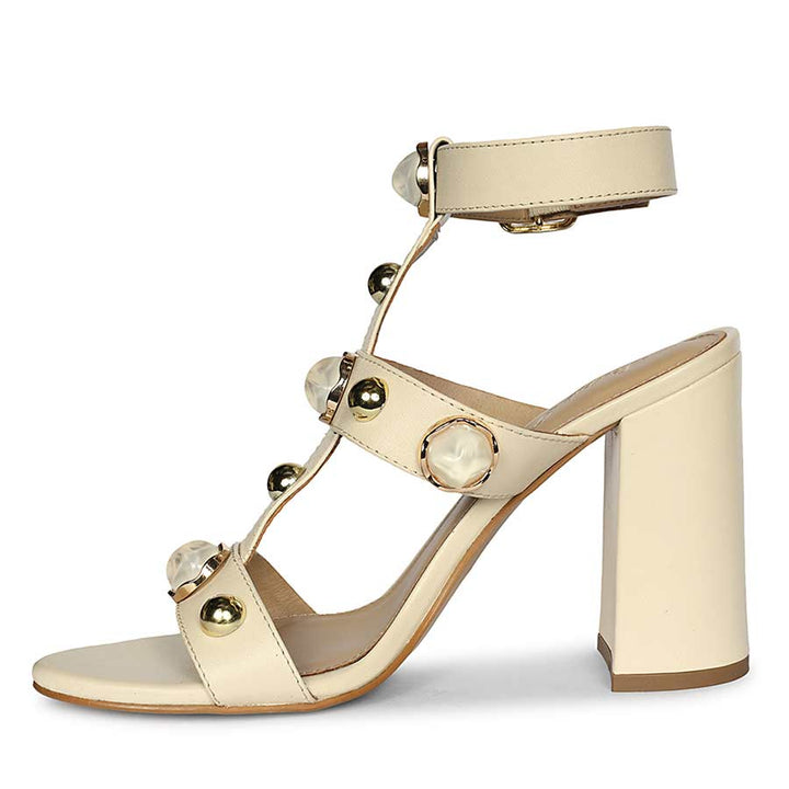 Saint Off White Leather Block Heels