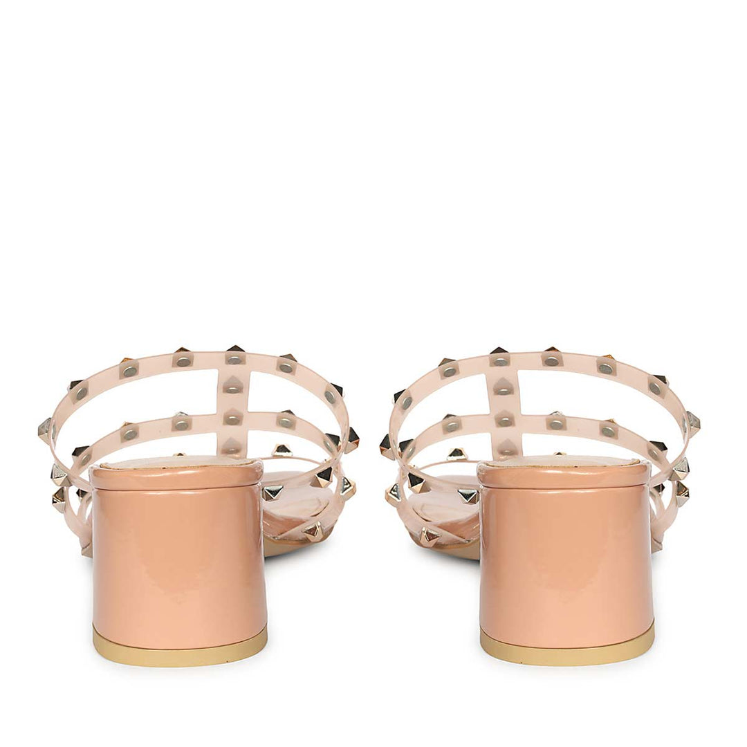 Metal Accent Blush Party Heels