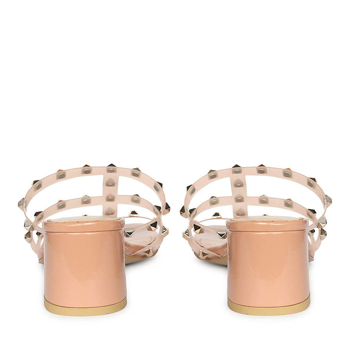 Metal Accent Blush Party Heels