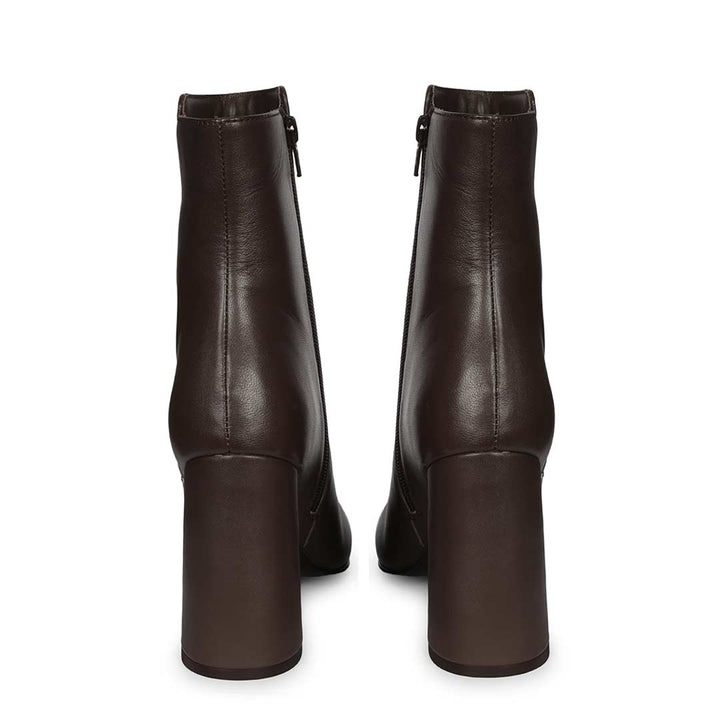 Saint Fia Brown Leather Block Heel Boots