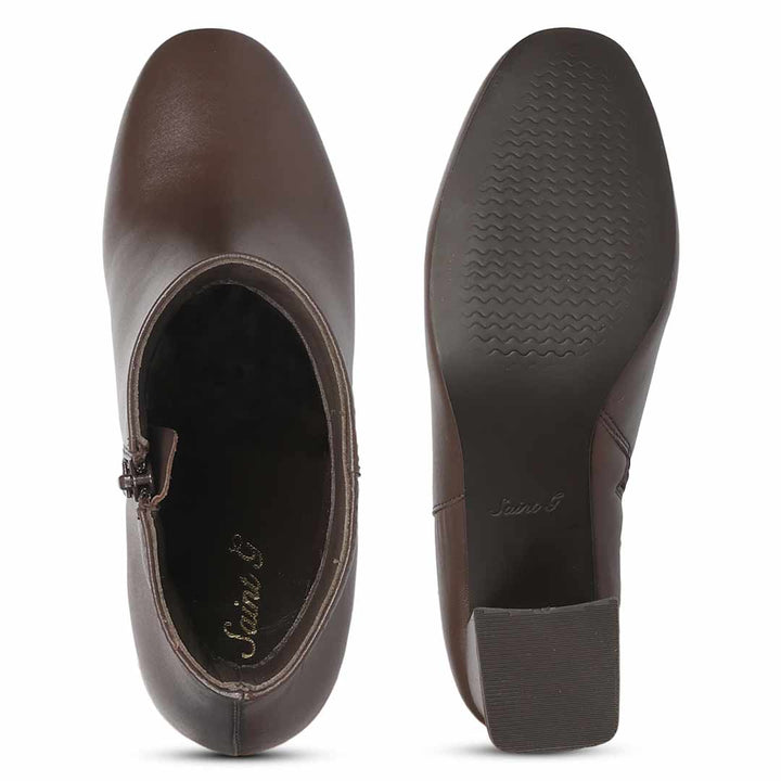 Saint Alexa Brown Leather Ankle Boots