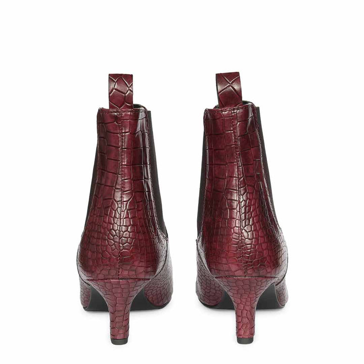 Saint Chloé Brown Print Leather Kitten Heel Ankle Boots
