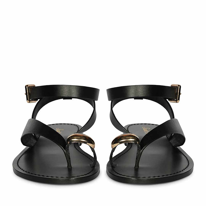 Saint Faye Black Leather Sandals