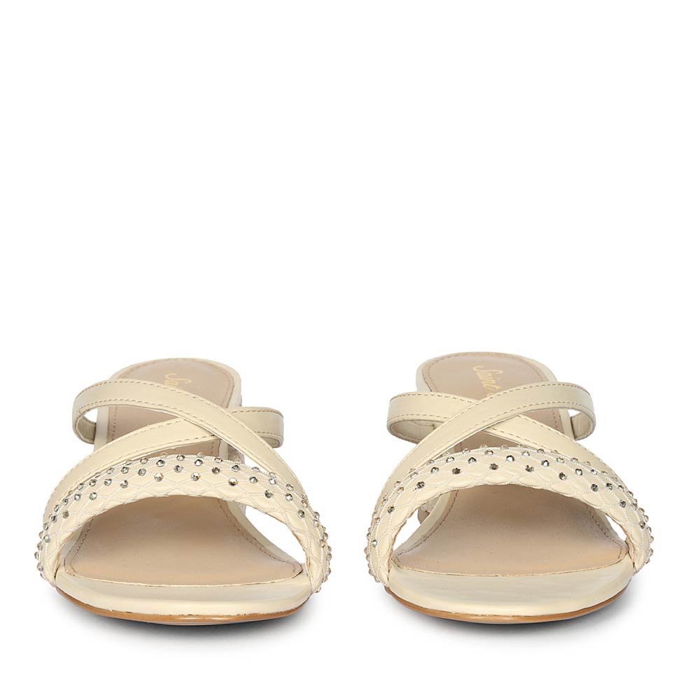 Women's Off White Vegan Leather Sandals