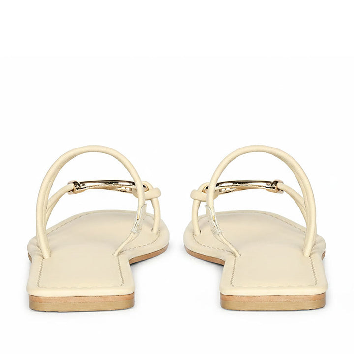Designer off white leather flats women