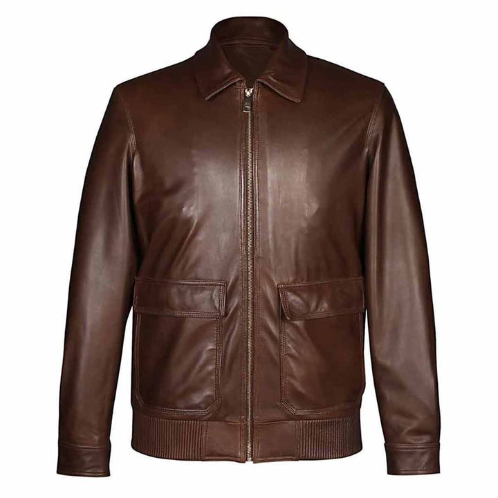 Saint Marc Men's Chocolate Leather Racer Jackets