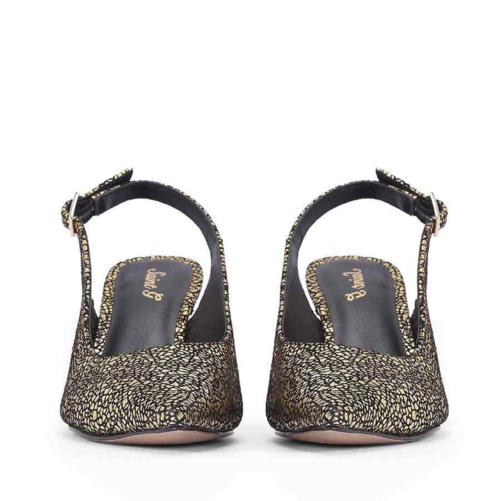 Callie Metallic Gold Leather Pumps
