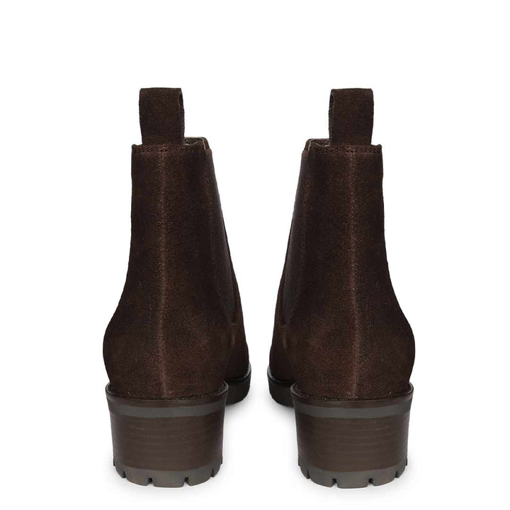 Saint Isa Brown Suede Leather Ankle Boots