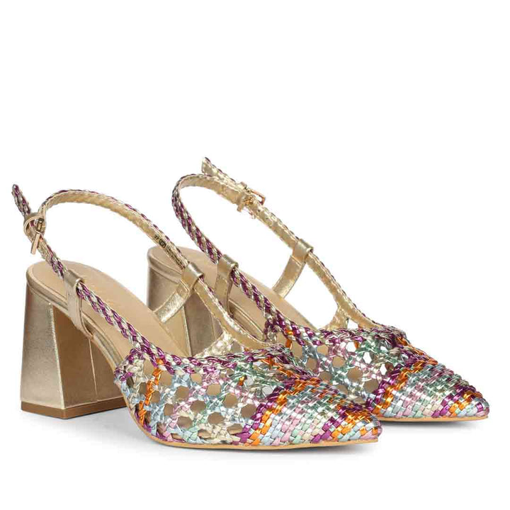 Saint Multi Woven Block Heels