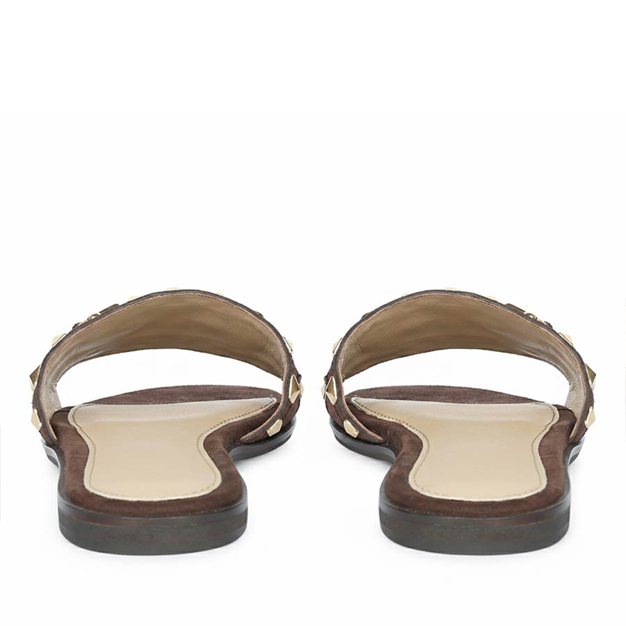 Designer suede leather slides