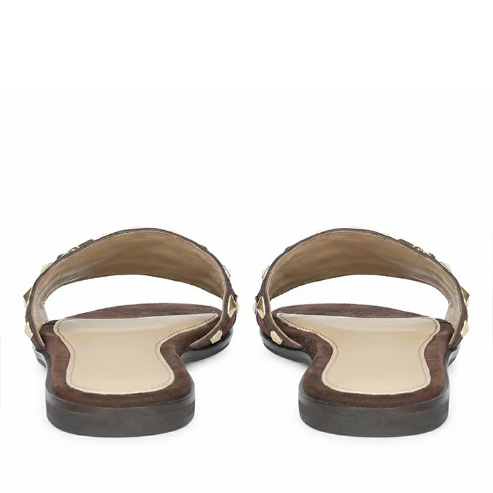 Designer suede leather slides