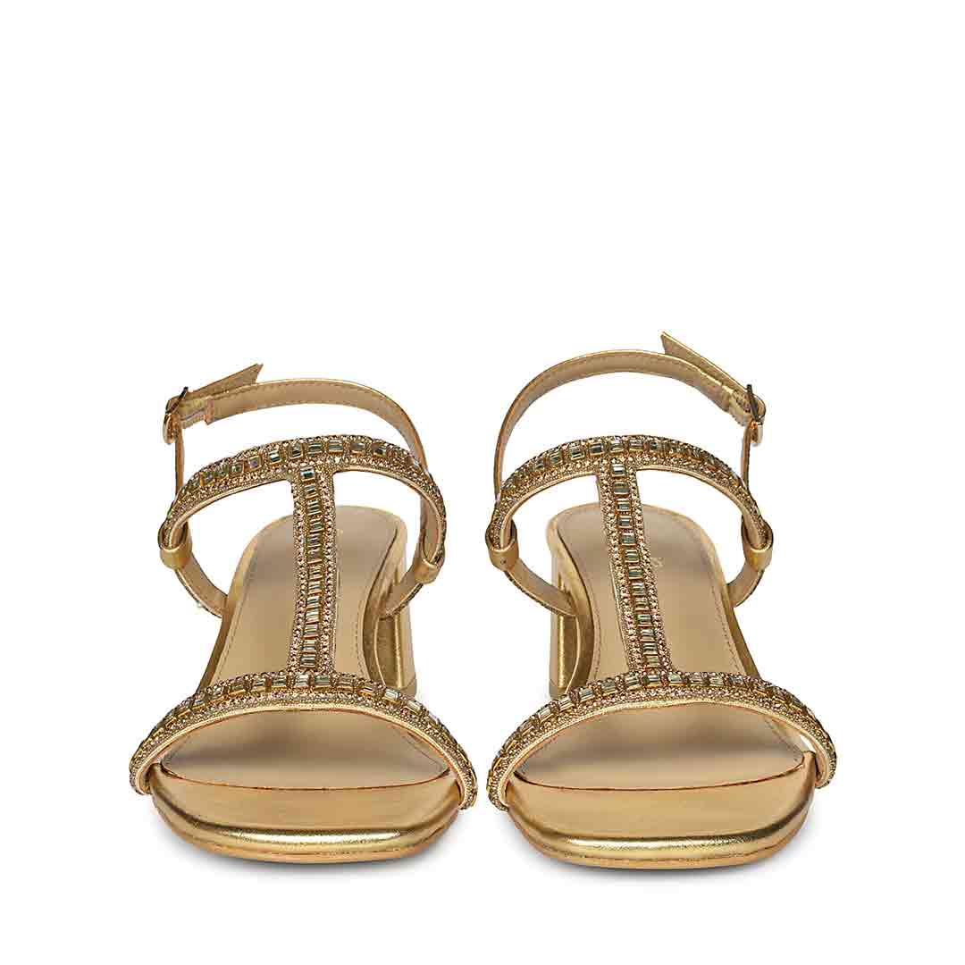 Saint Juno Golden Hour Jewel Leather Low Block Heels