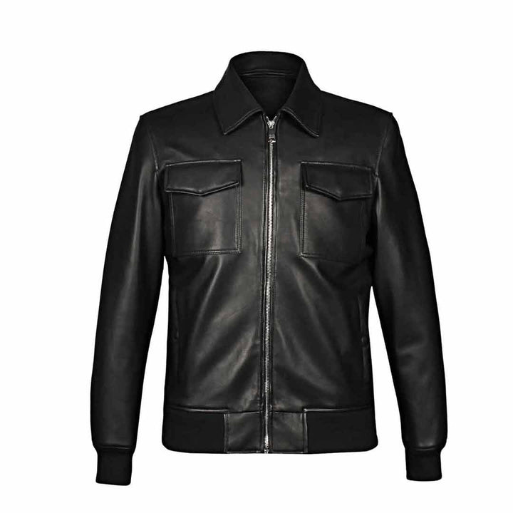 Saint Frayn Black Leather Men's Jackets