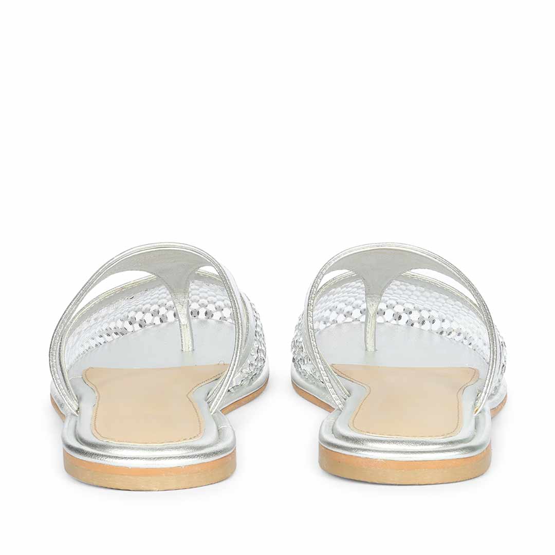 Designer crystal mesh flats