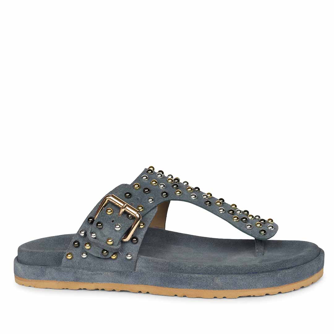 Saint Roma Studded Blue Footbed Sandals