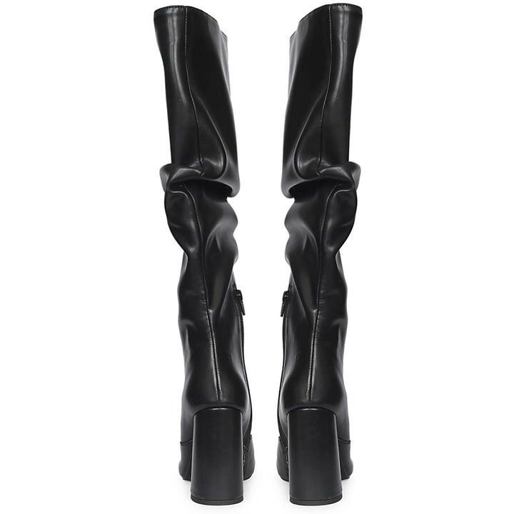 Saint Giselle Slouch Black Vegan Leather Knee-High Boots
