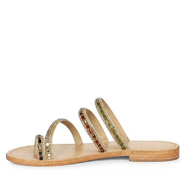 Embellished leather flats for women
