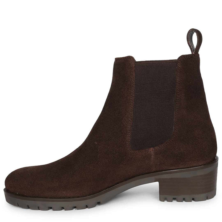 Saint Isa Brown Suede Leather Ankle Boots
