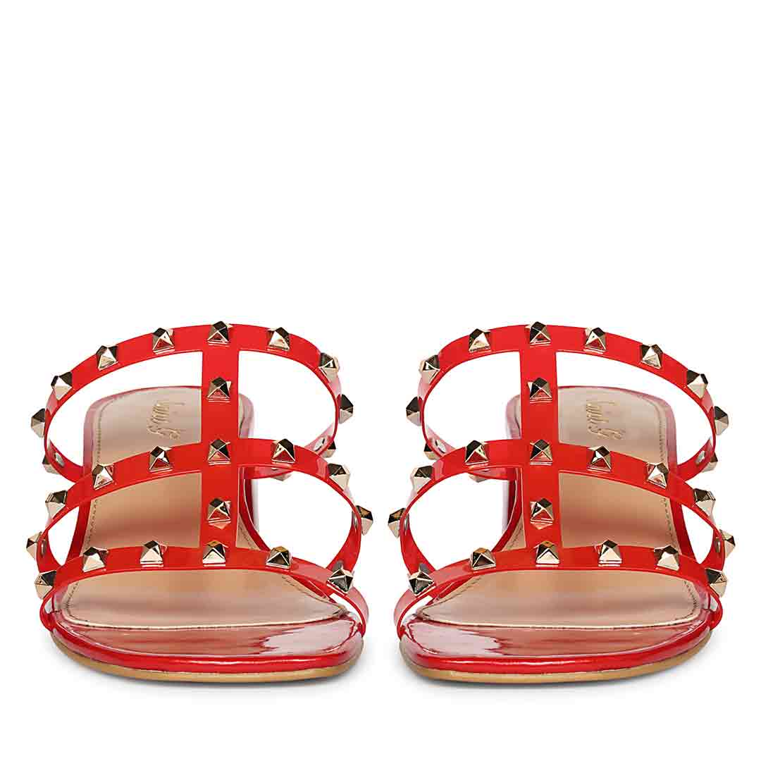 Fashion Red Block Heel Sandals