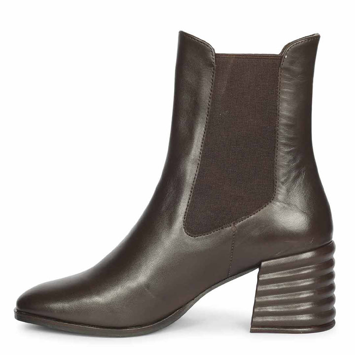 Saint Reagan Brown Distressed Leather  High Ankle Boots