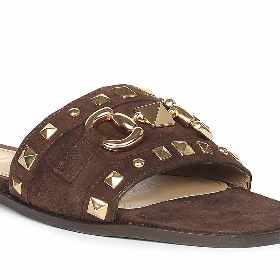Premium suede leather slides