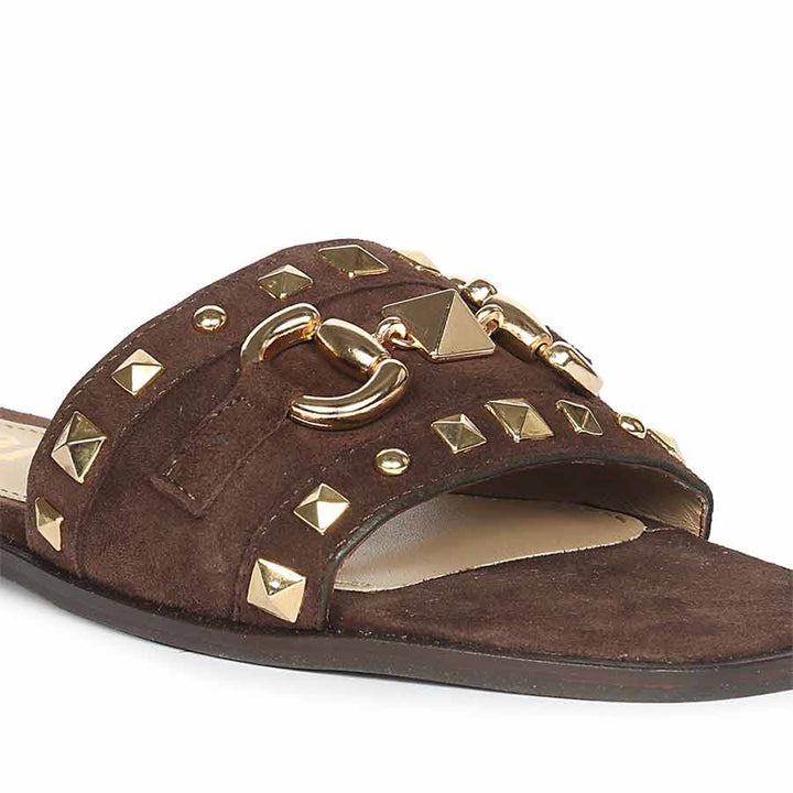 Premium suede leather slides