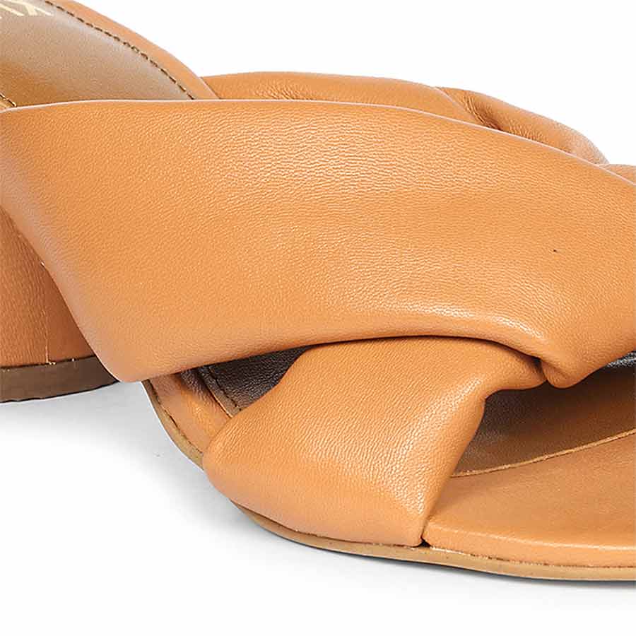 Saint Athena Tan Glove Leather Block Heels
