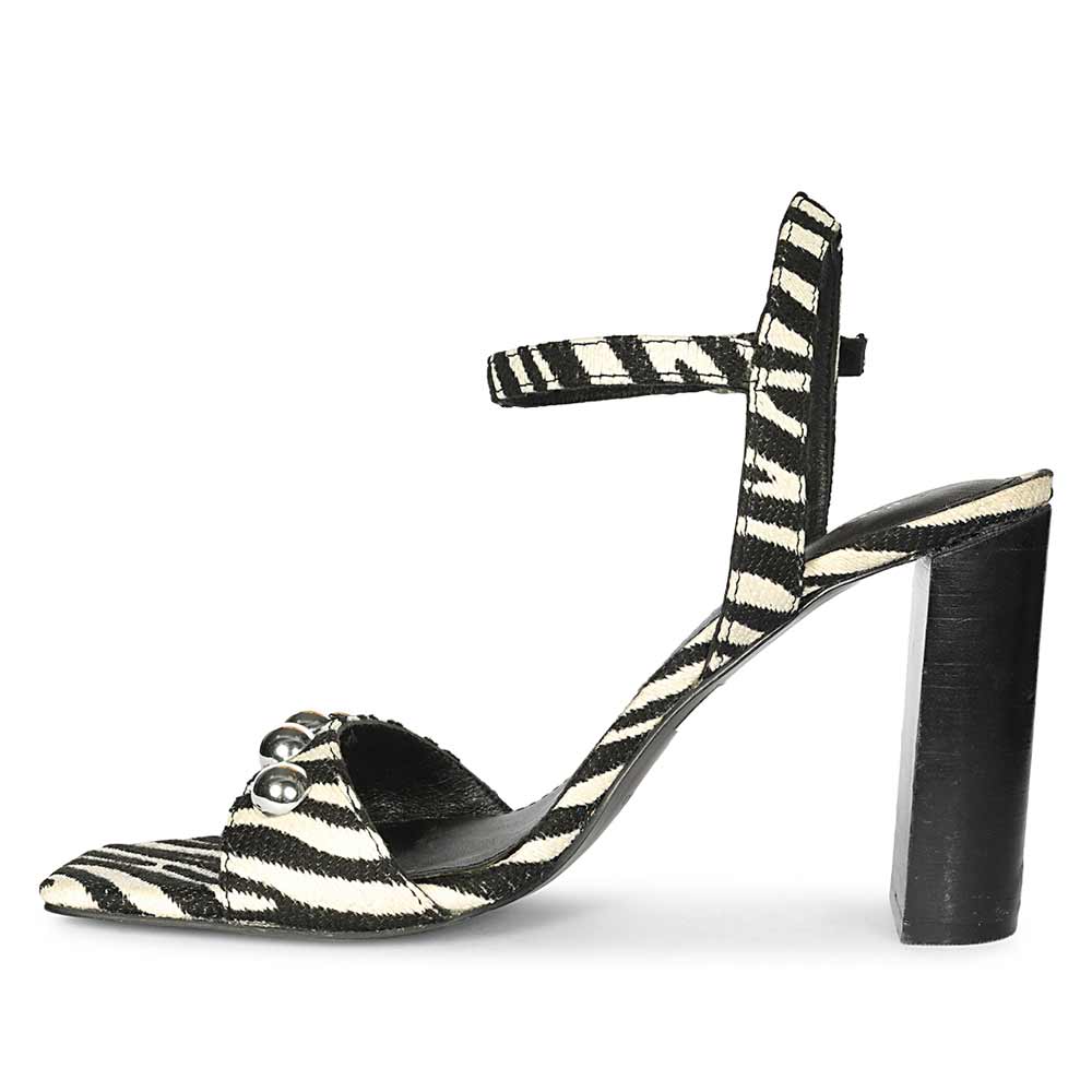 Saint Avery White Leopard Raffia High Block Heels