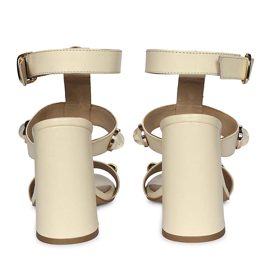 Saint Off White Leather Block Heels