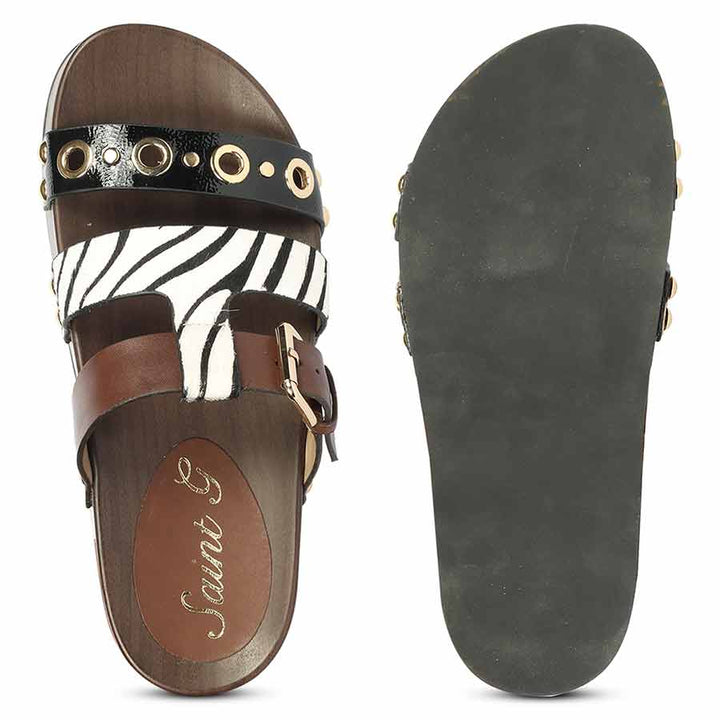Saint Avely Embellished White Leather Platform Sandals