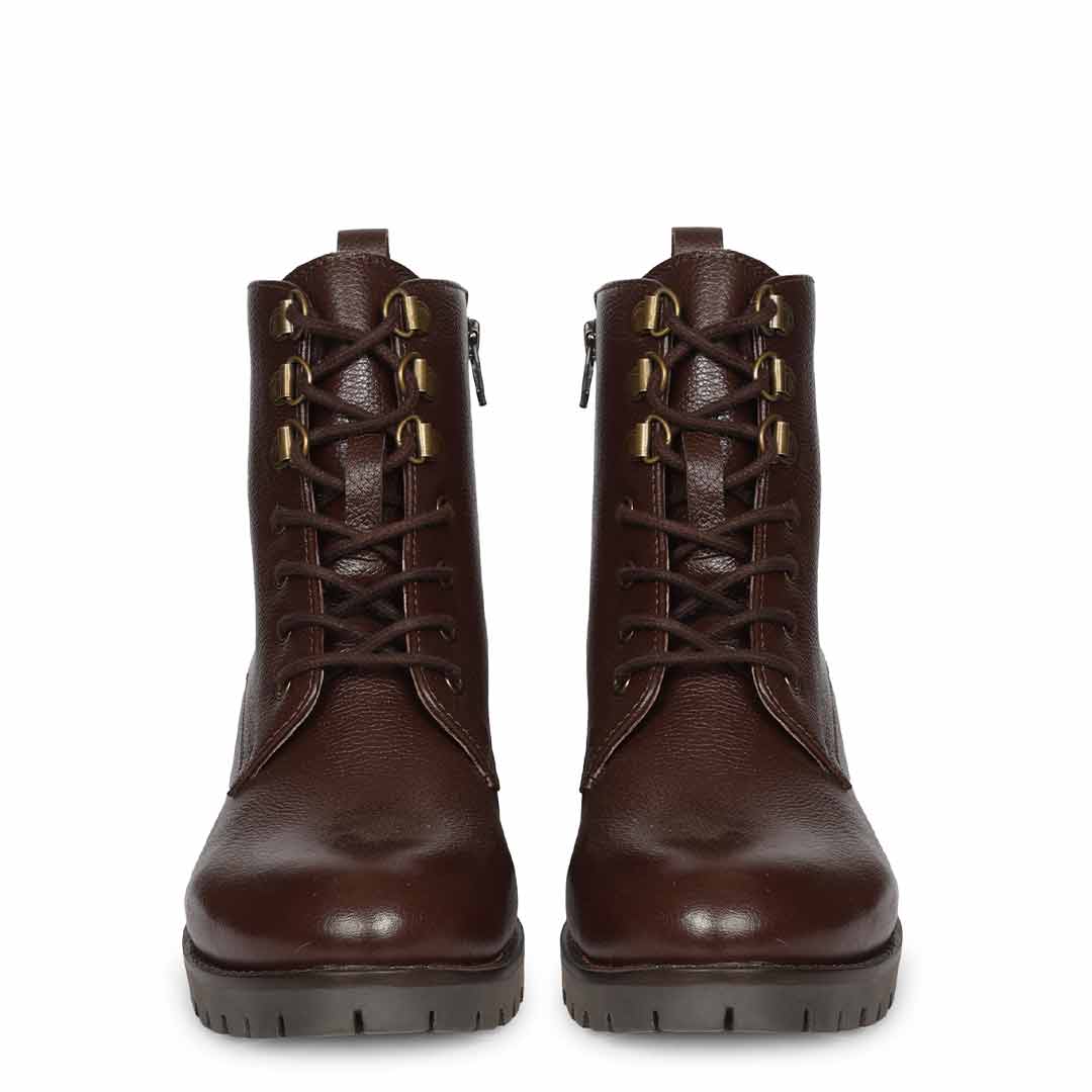 Saint Moira Brown Leather Lace up Ankle Boots