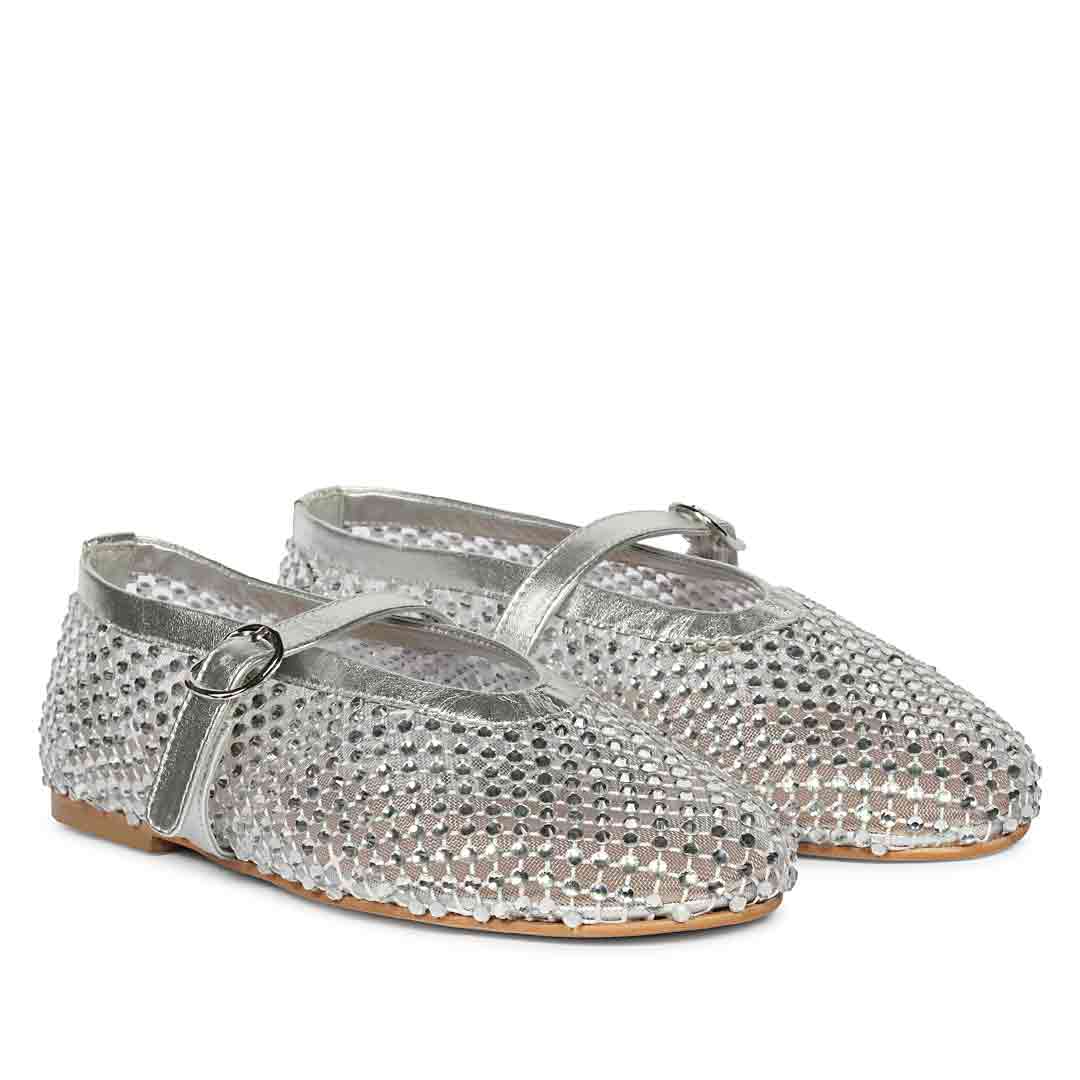 Saint Silver Leather Flat