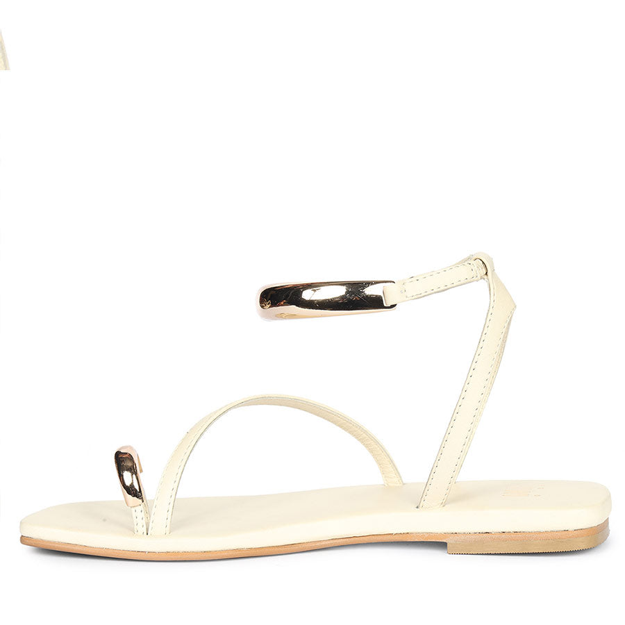 Women’s designer leather sandals off white