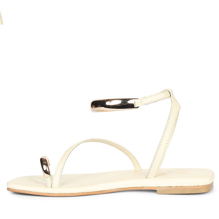 Women’s designer leather sandals off white